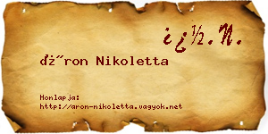 Áron Nikoletta névjegykártya