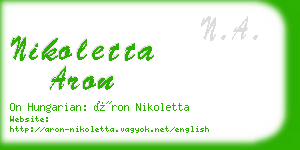 nikoletta aron business card